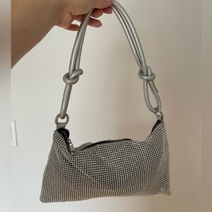 Silver Sequin Shoulder Purse